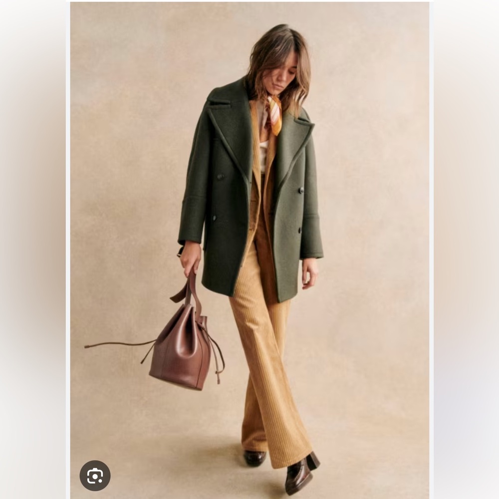 Sezane Sacha Coat in Khaki